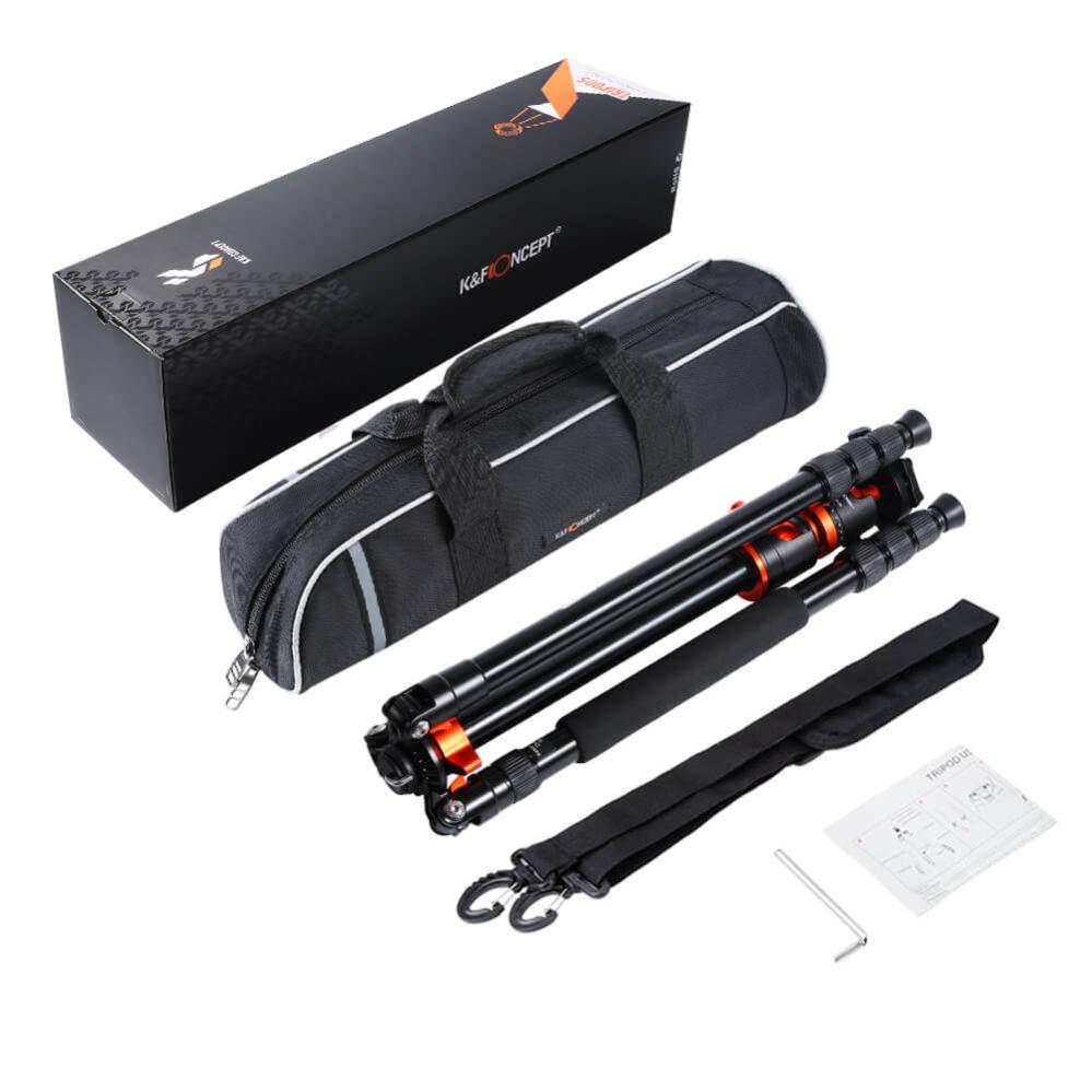 Returex K&F Concept Kamerastativ med kulled & fällbar mittpelare 185cm