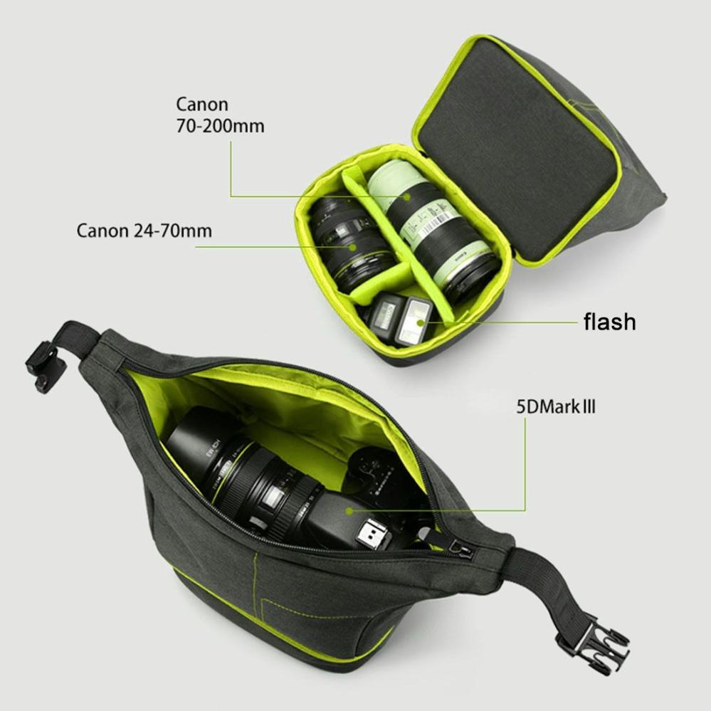 Huwang Grå & Grön Axelväska för kameran