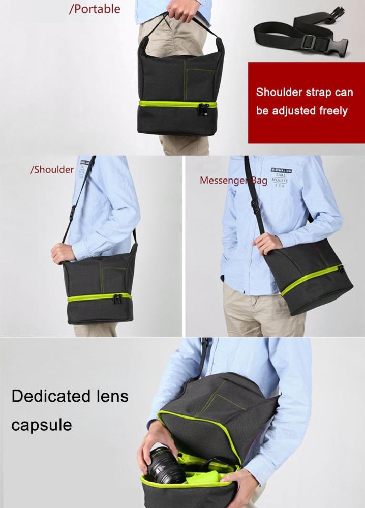 Huwang Grå & Grön Axelväska för kameran