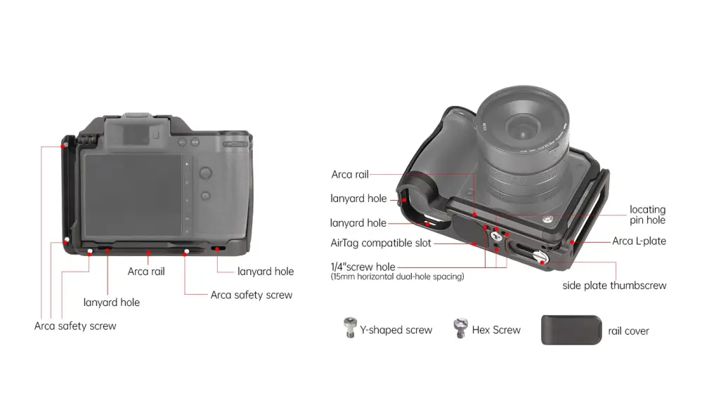 Falcam kamerabur for Hasselblad X2D / X2D II med Arca-Swiss L-plate