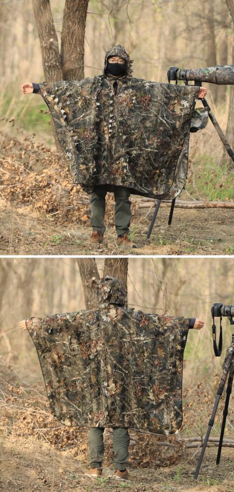 Rolanpro Kamouflagefärgad poncho 3D-modell med lönnlöv för naturfotografen