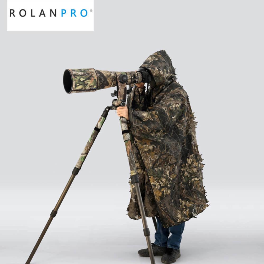 Rolanpro Kamouflagefärgad poncho 3D-modell med lönnlöv för naturfotografen