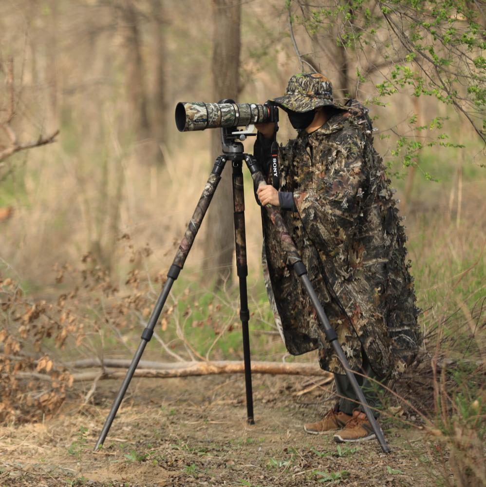 Rolanpro Kamouflagefärgad poncho 3D-modell med lönnlöv för naturfotografen