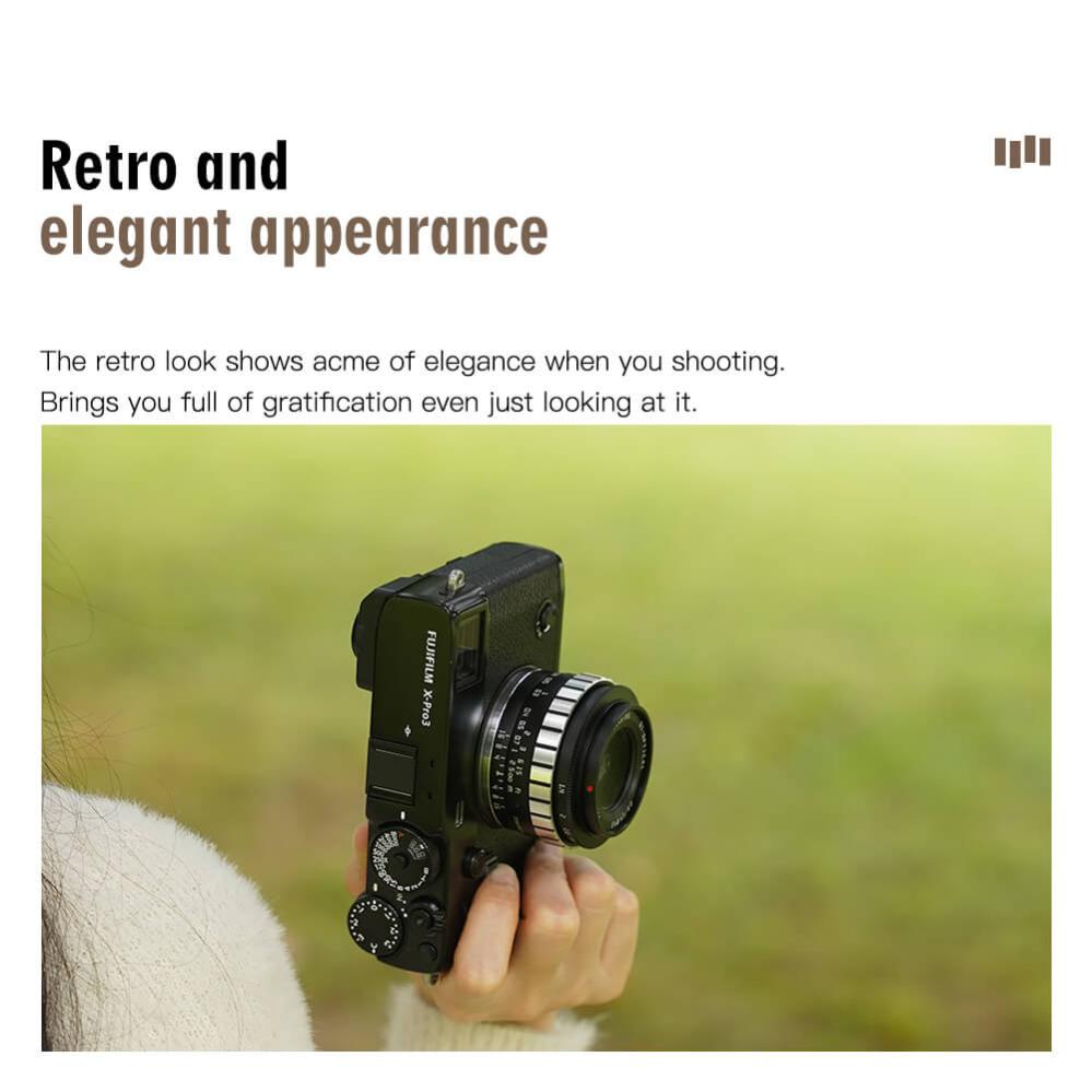 TTArtisan 23mm f/1.4 APS-C objektiv för Fujifilm X Svart/silver