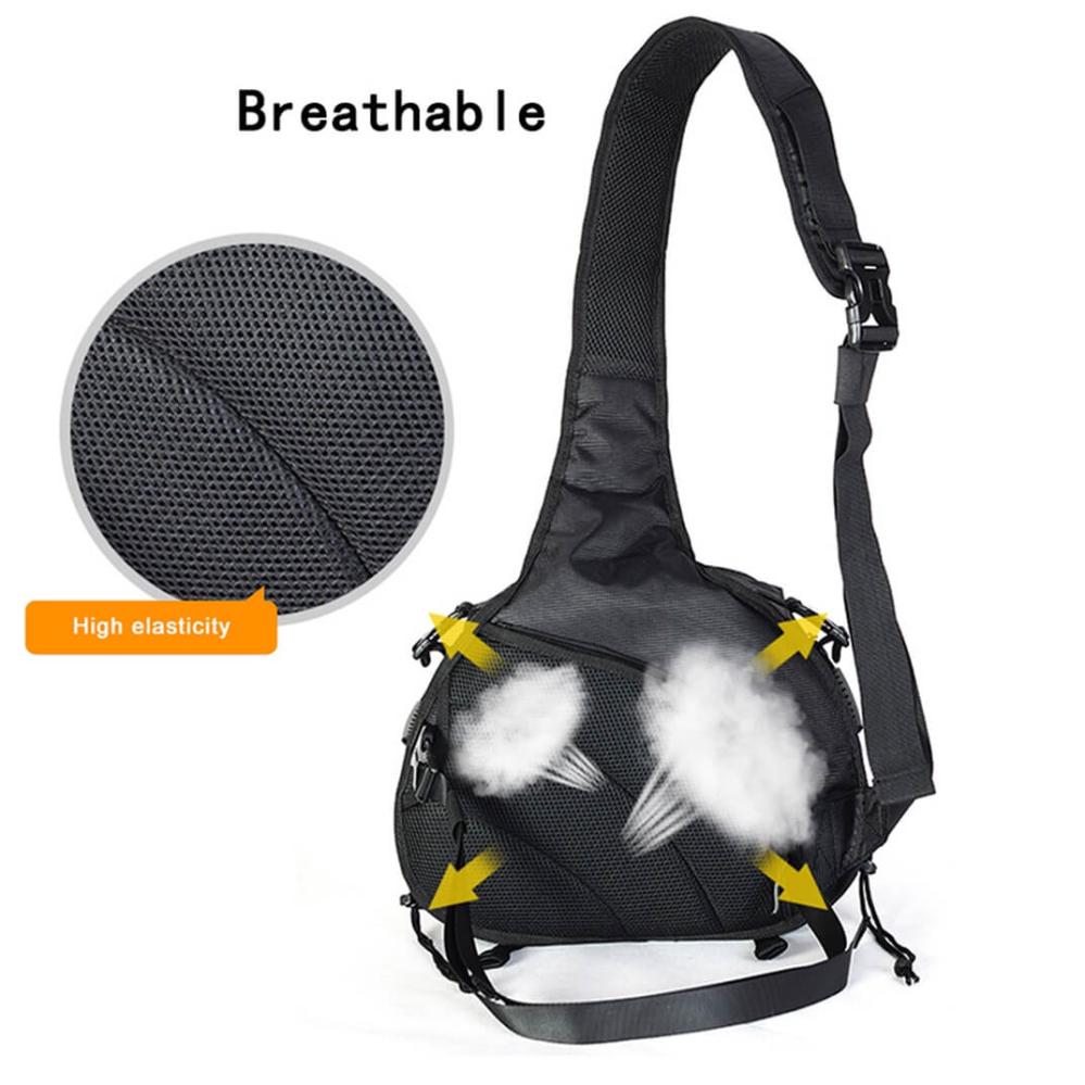 Caden Kameraväska svart med axelrem & regnskydd