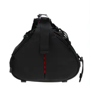 Caden kamerataske, sort, med skulderrem og regnslag