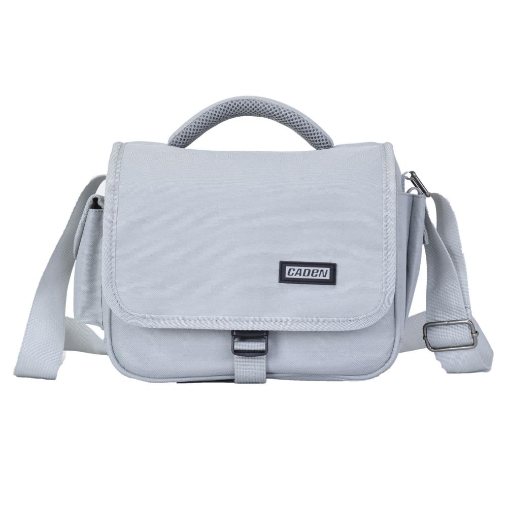 Caden Trendig grå Axelväska för kameran 24x19x14cm