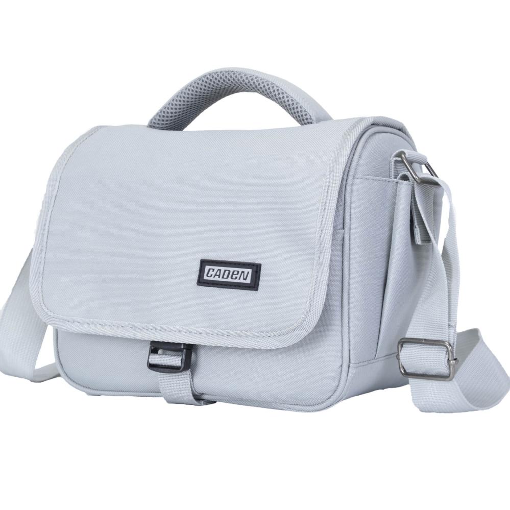 Caden Trendig grå Axelväska för kameran 24x19x14cm