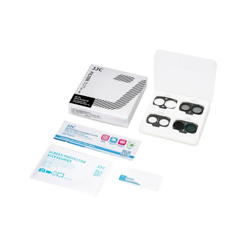 JJC F-M4P magnetisk filtersæt til DJI Osmo Pocket 4P – CPL, ND2–32 & Black Mist