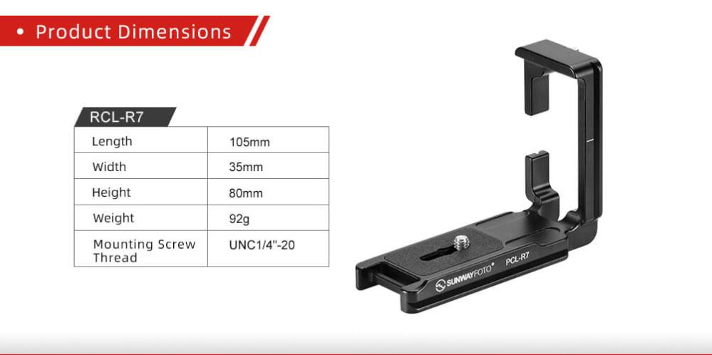 Sunwayfoto L-Bracket för Canon EOS R7