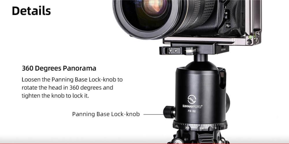 Sunwayfoto FB-52LR Kulhuvud & DDC-60LR fäste