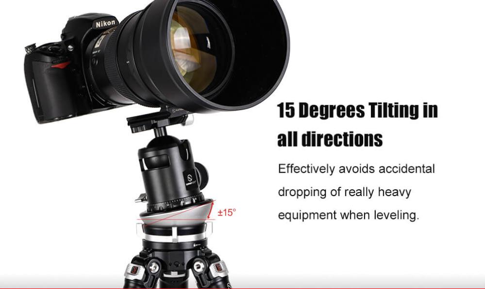 Sunwayfoto LB-90 Nivelleringshuvud 15 grader 25kg