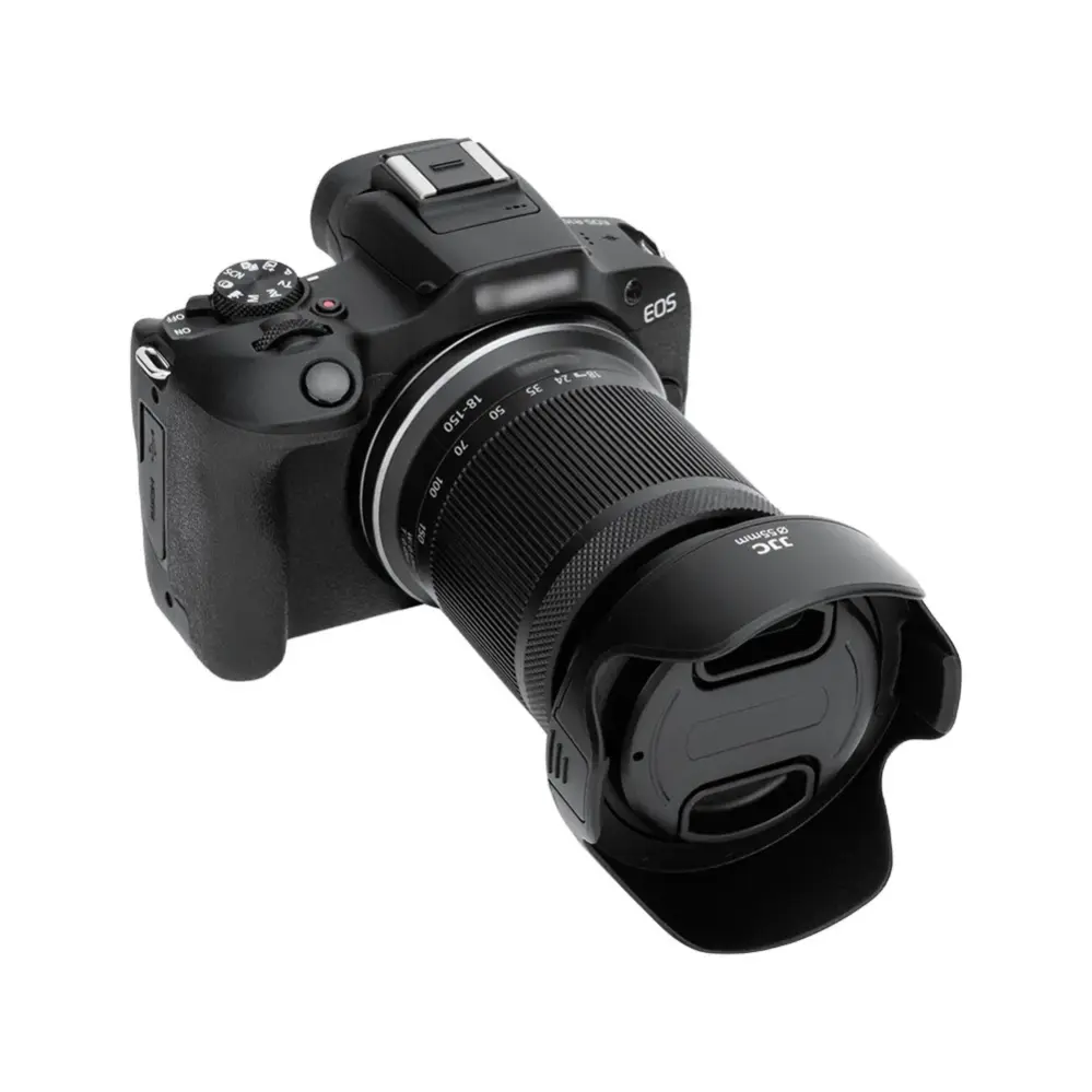 JJC LH-Q55 modlysblænde med adapterring – beskytter mod strølys og stød