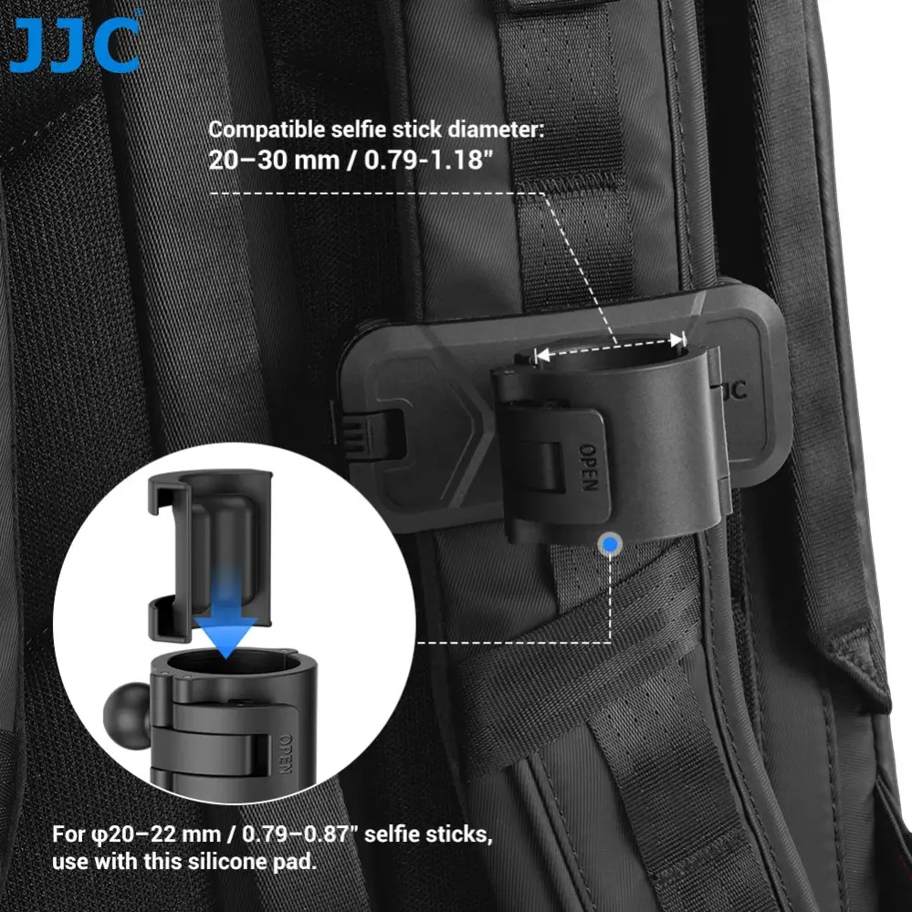 JJC BSCM-AC2H rygsækbeslag til selfiestang – 20–30 mm