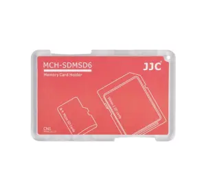 JJC Hukommelseskortholder, r&oslash;d, til 2xSD og 4xMSD i kreditkortformat