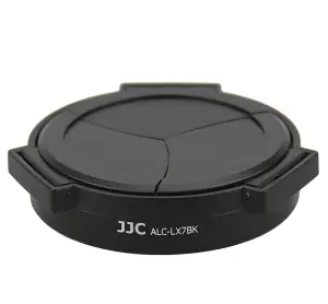 JJC Automatiskt fr&auml;mre objektivlock f&ouml;r Panasonic DMC-LX7 Leica D-Lux6 Svart