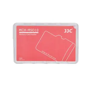 JJC hukommelseskortholder, r&oslash;d, til 10xMSD i kreditkortformat