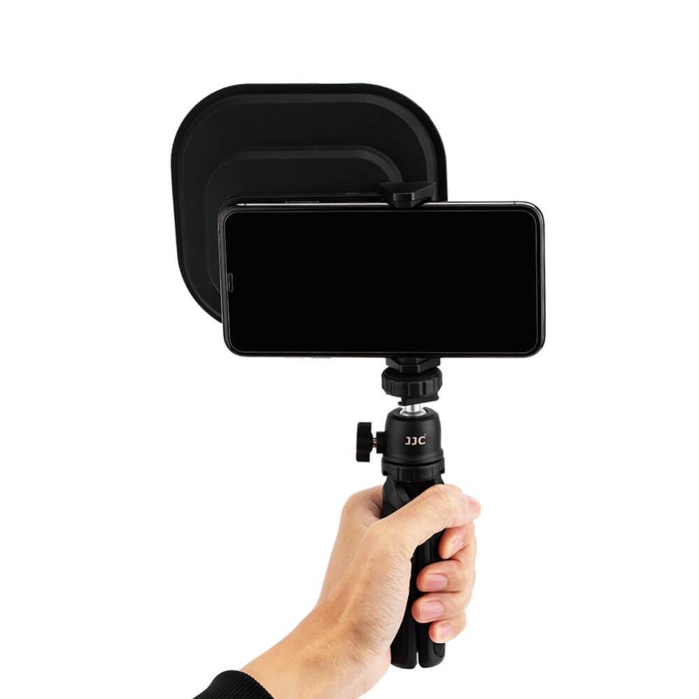 JJC Motljusskydd för mobil 60-85mm med kameran till vänster