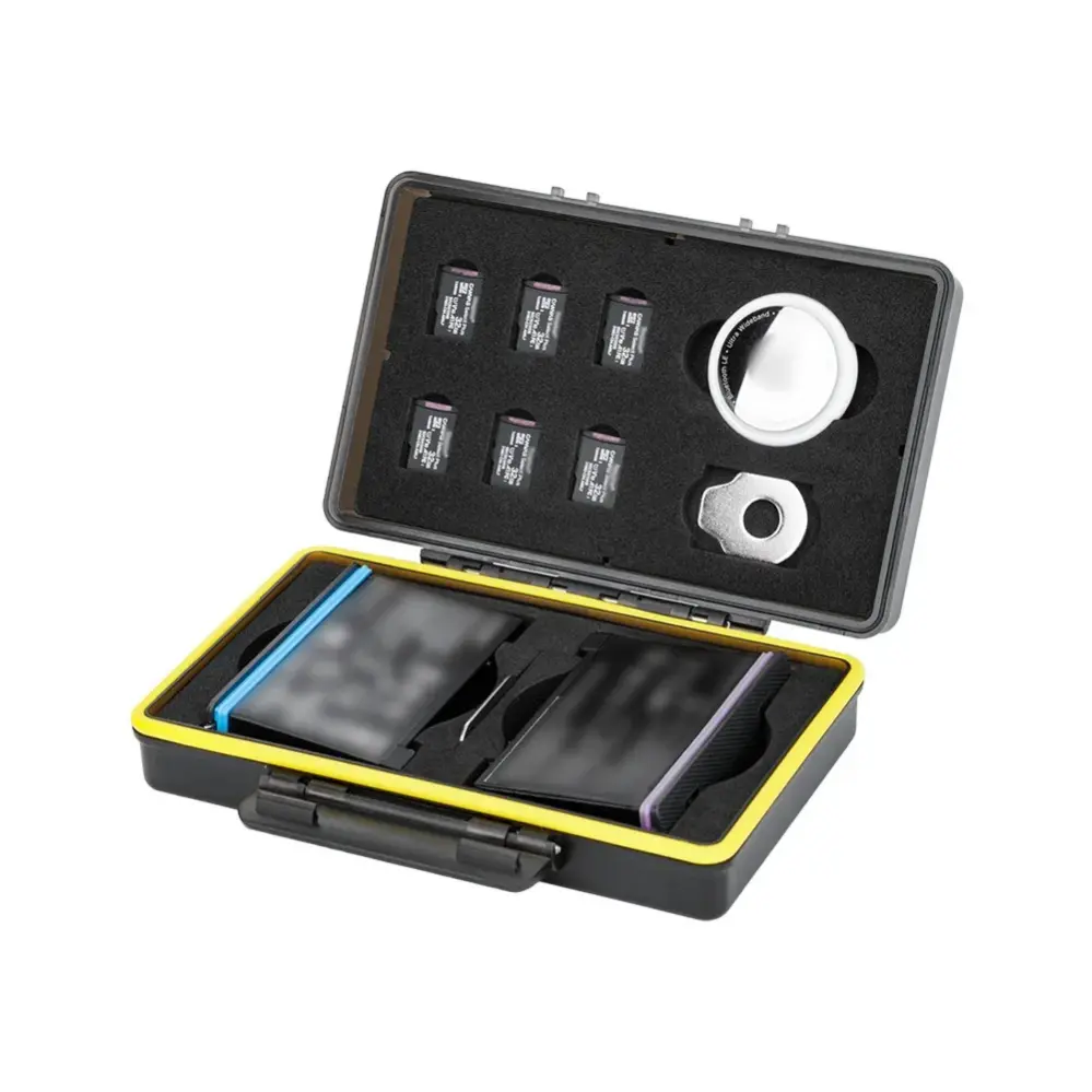 JJC Batteri- & minneskortsfodral – 2 batterier, 6 MicroSD & 1 AirTag