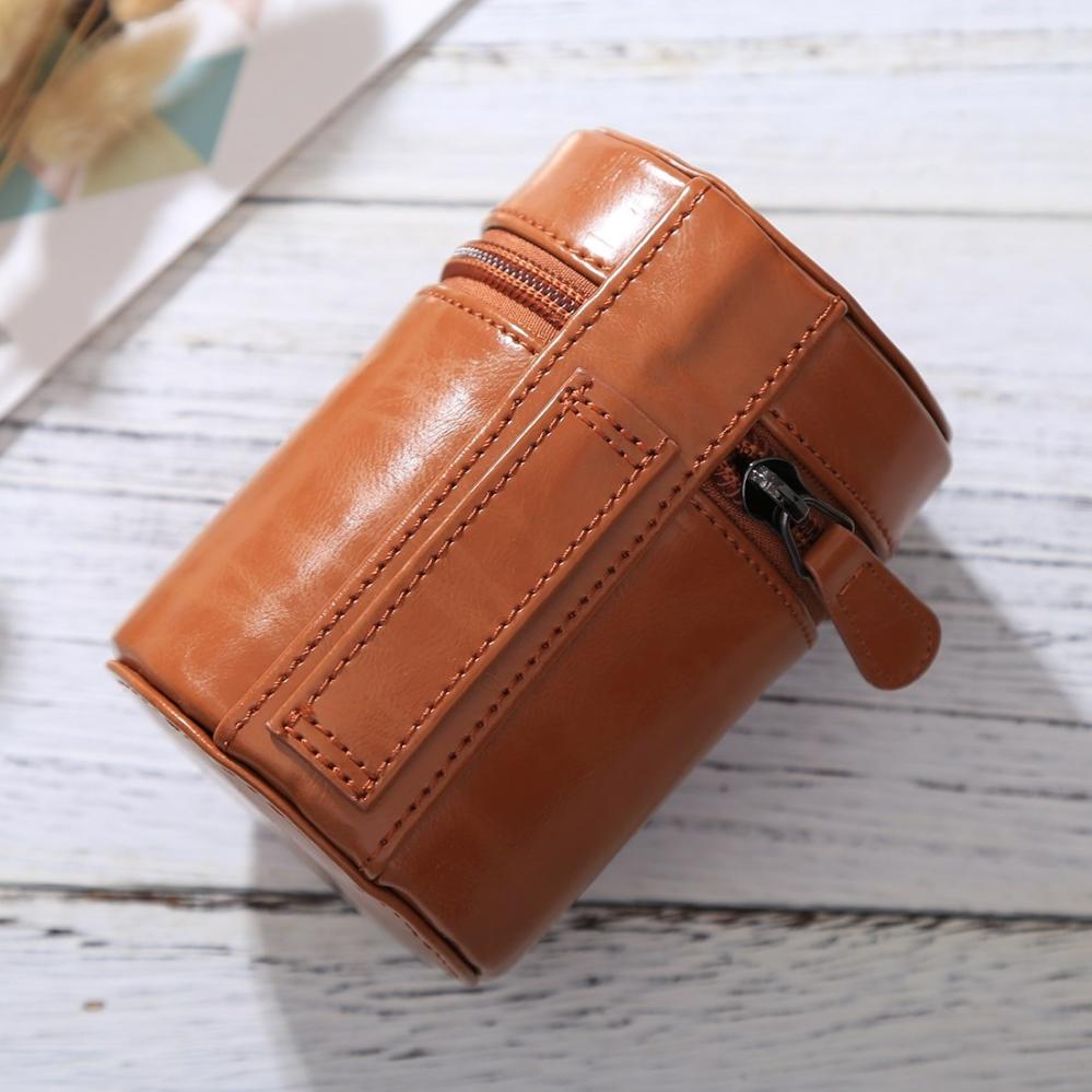 Objektivfodral PU-läder - brun