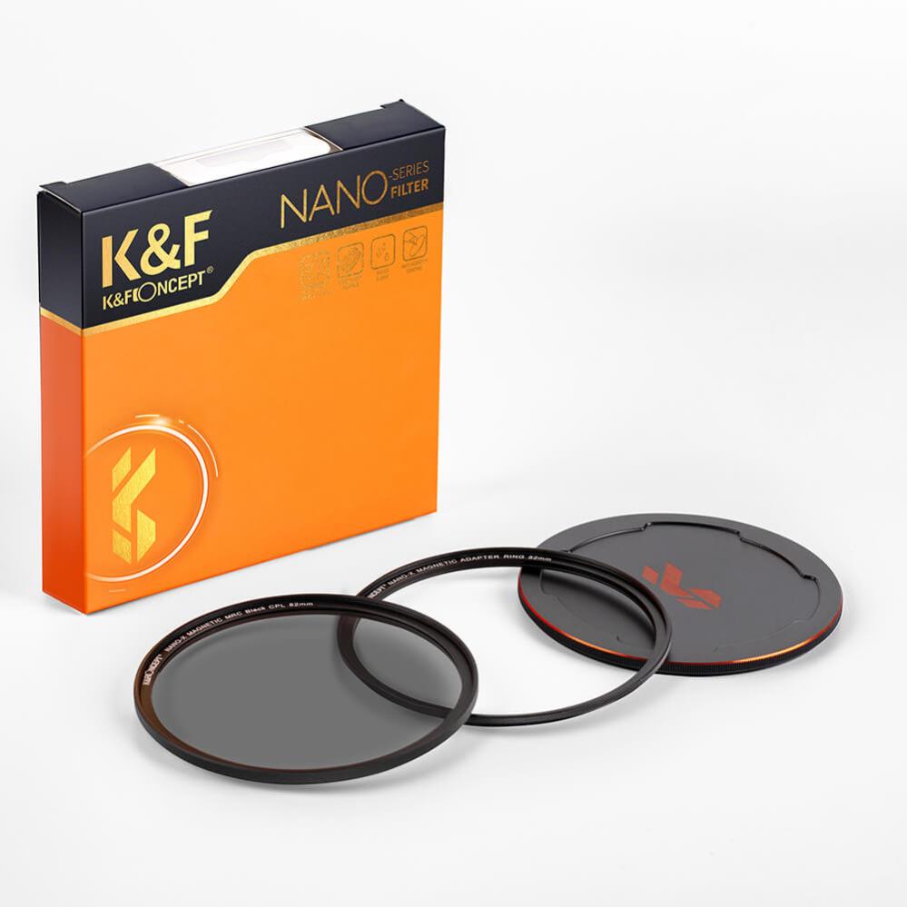 K&F Concept Magnetisk polarisationsfilter med adapterring & magnetlåg