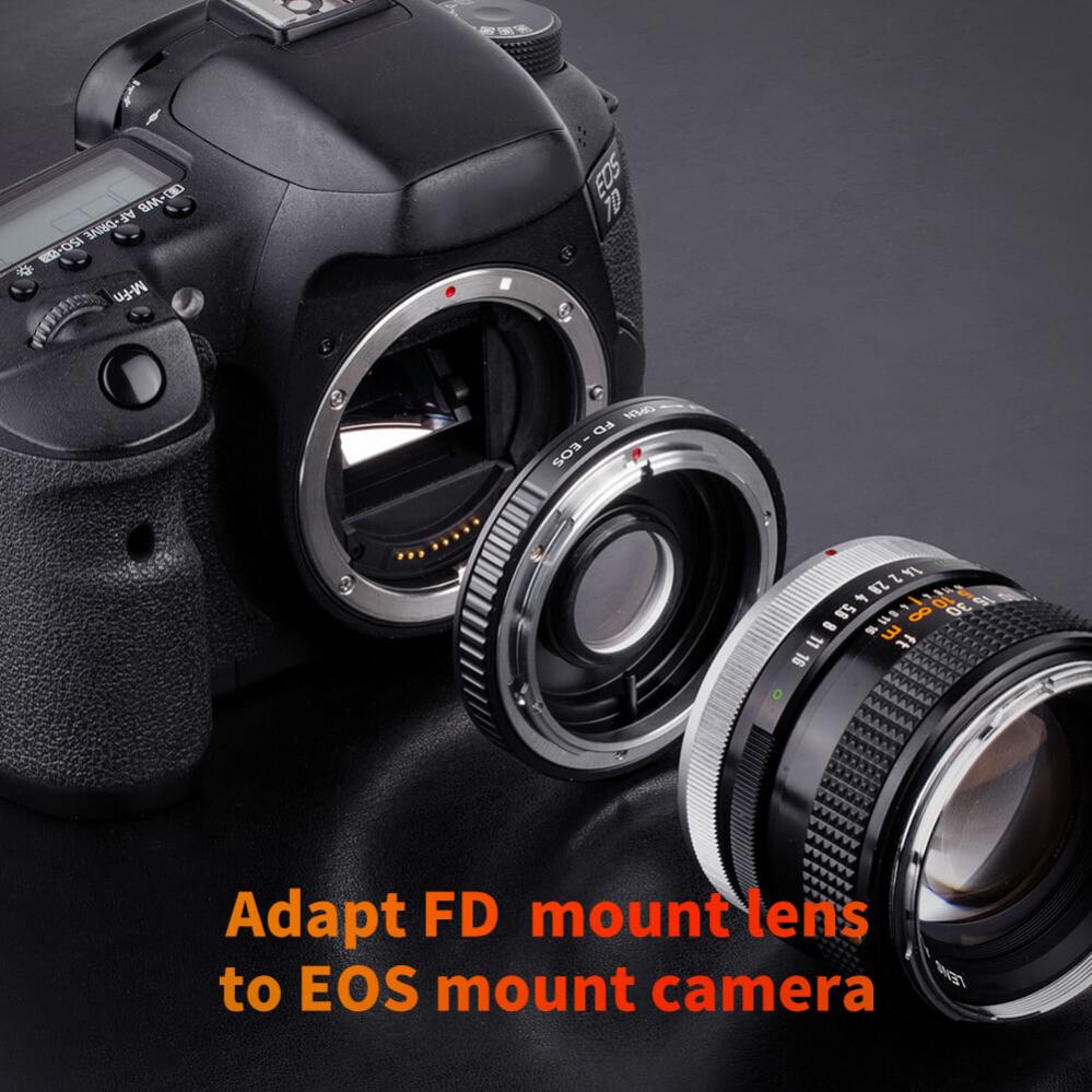 K&F Concept Objektivadapter till Canon FD objektiv för Canon EOS kamerahus