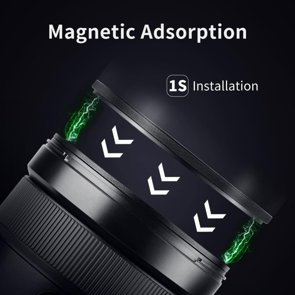 K&F Concept Magnetisk polarisationsfilter med adapterring & magnetlåg