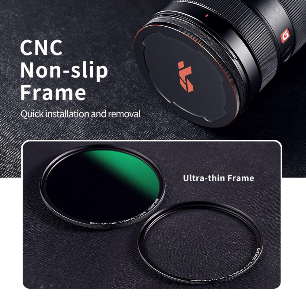 K&F Concept Magnetisk polarisationsfilter med adapterring & magnetlåg