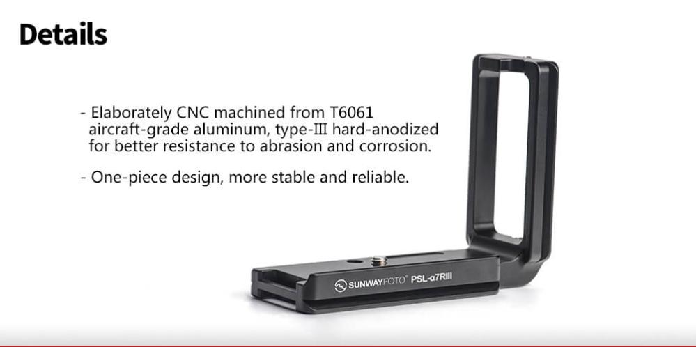 Sunwayfoto L-Bracket för Sony A7RIII och Sony A9