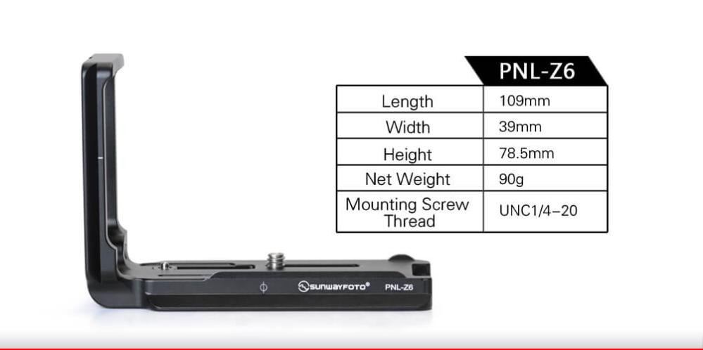 Sunwayfoto L-Bracket för Nikon Z6/Z7