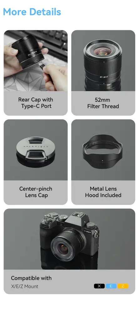 TTArtisan AF 17mm f/1.8 Air til Sony E (APS-C)