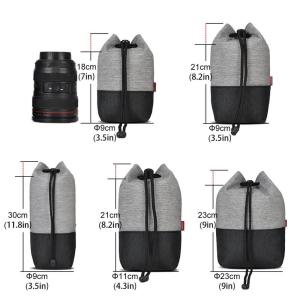 Caden Objektivfodral gr&aring; svart i polyester