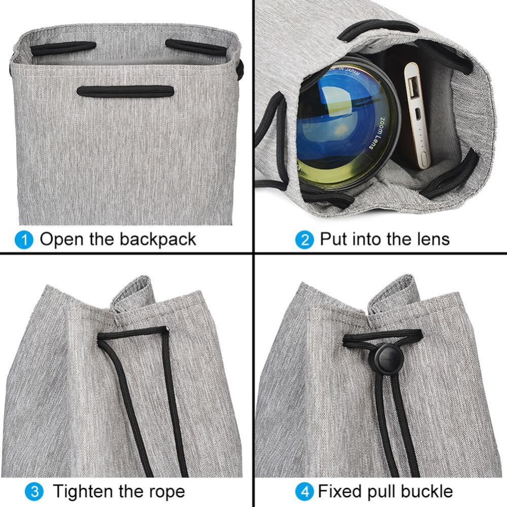 Caden Objektivfodral grå svart i polyester