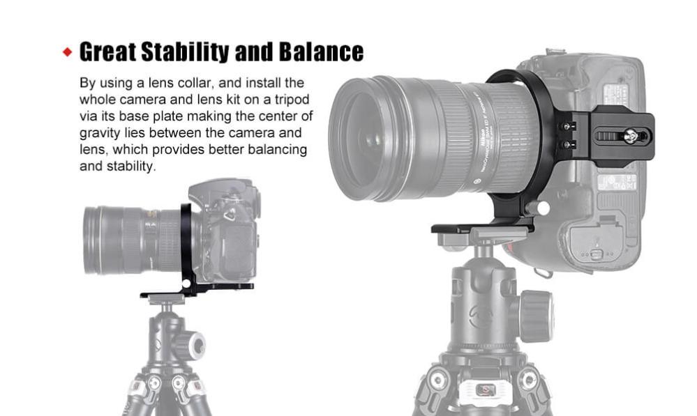 Sunwayfoto Objektivkrage/stöd med Arca Swiss platta