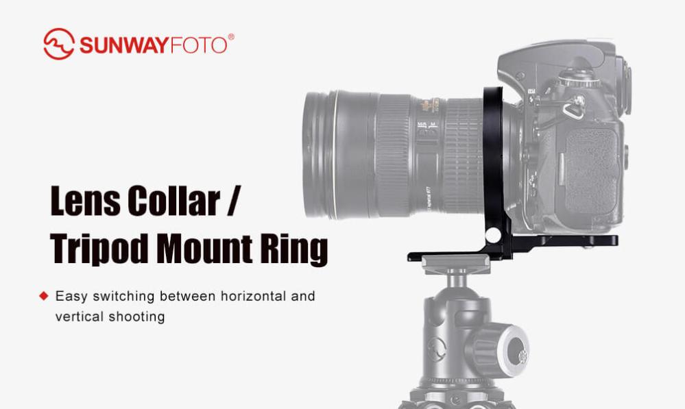 Sunwayfoto Objektivkrage/stöd med Arca Swiss platta