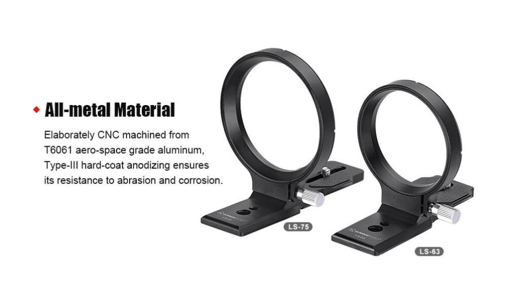 Sunwayfoto Objektivkrage/stöd med Arca Swiss platta