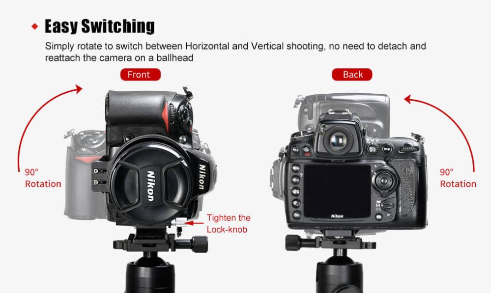 Sunwayfoto Objektivkrage/stöd med Arca Swiss platta