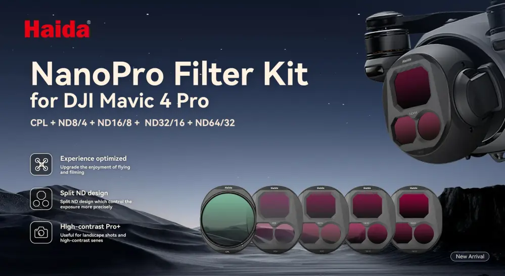Haida NanoPro 5-delt filtersæt til DJI Mavic 4 Pro – CPL + ND8–ND64