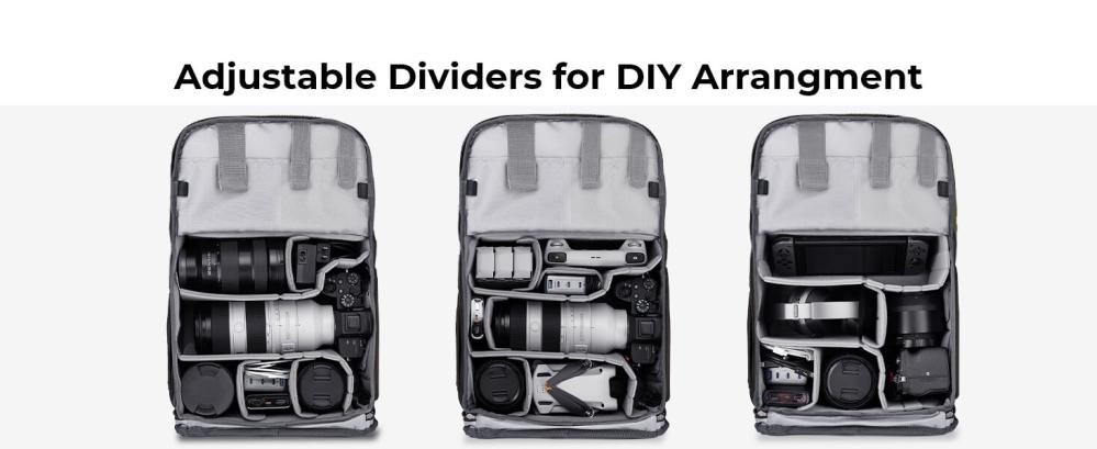 K&F Concept Kameraryggsäck 20l med extra regnskydd för fotografer