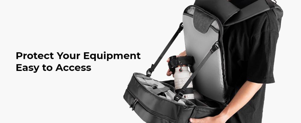 K&F Concept Kameraryggsäck 20l med extra regnskydd för fotografer