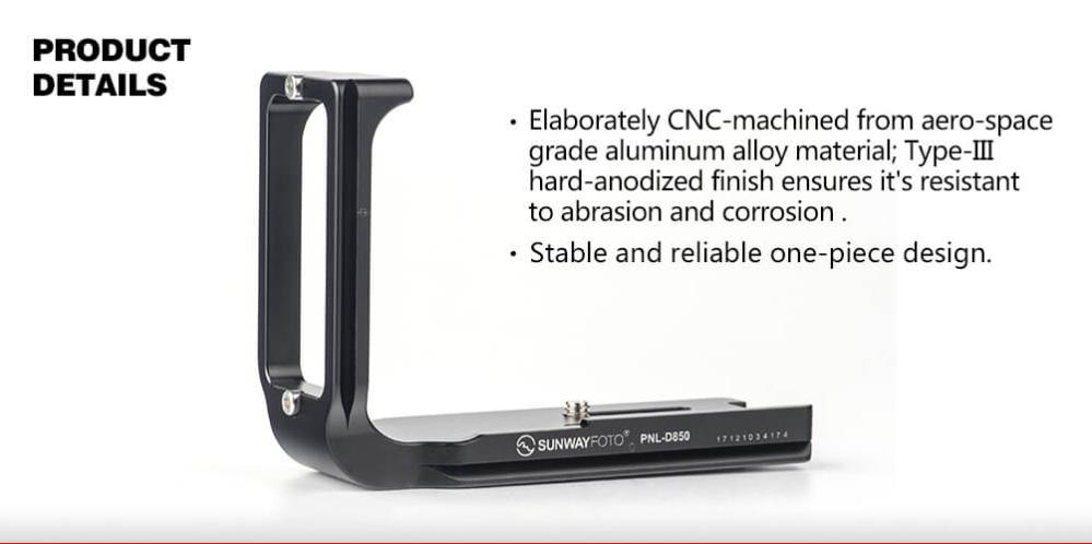 Sunwayfoto L-Bracket för Nikon D850