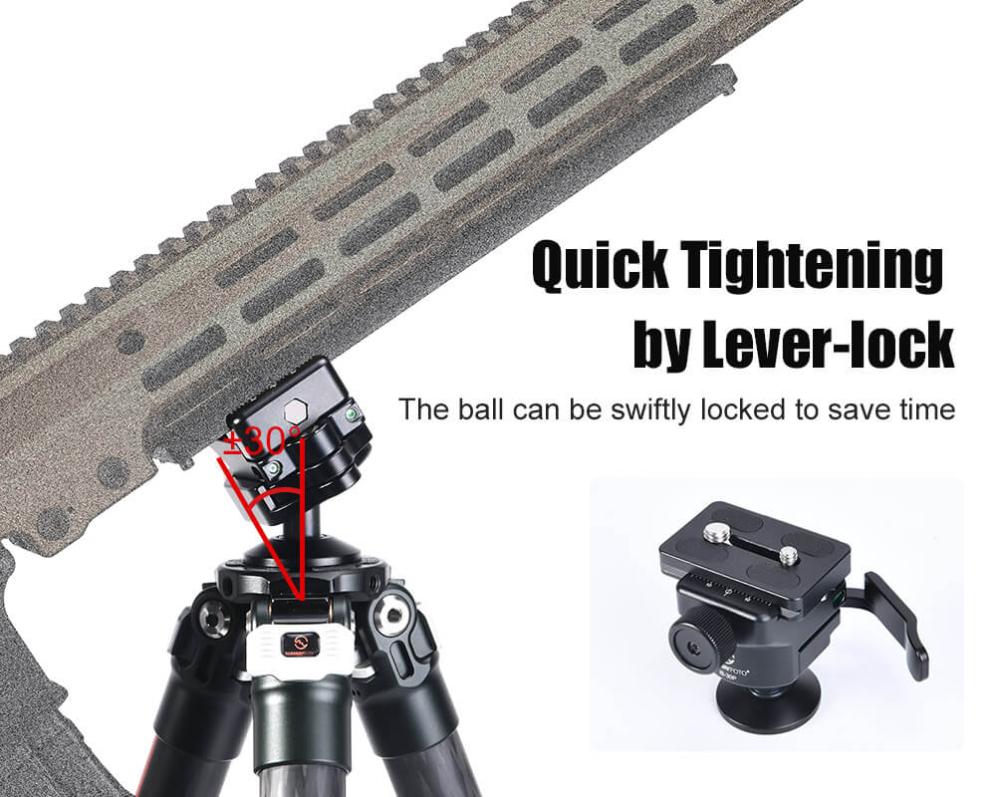 Sunwayfoto IB-30P Lågprofilskulled inverted med fäste Picatinny & Arca Swiss