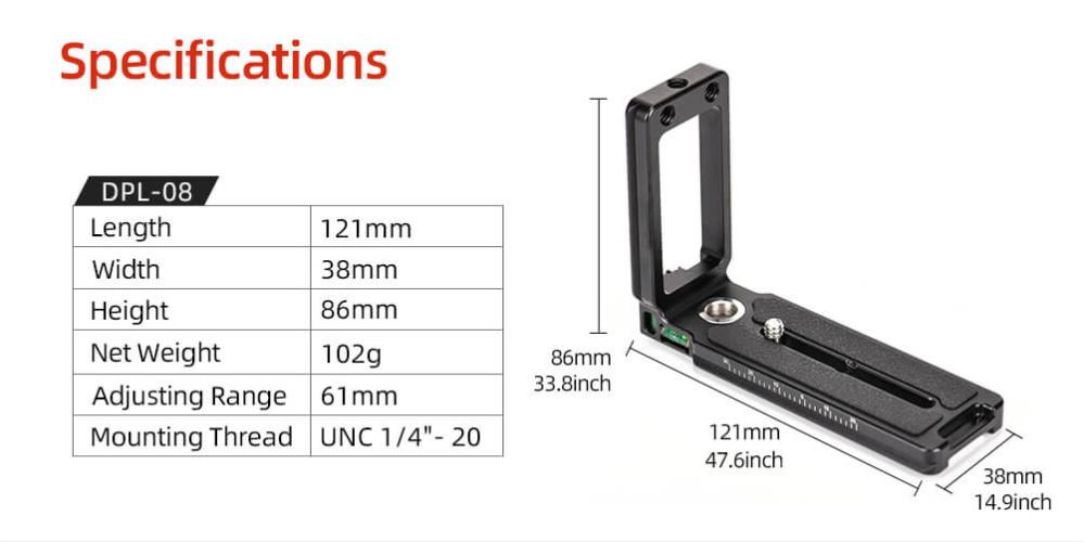 Sunwayfoto L-Bracket Universal med QD-uttag