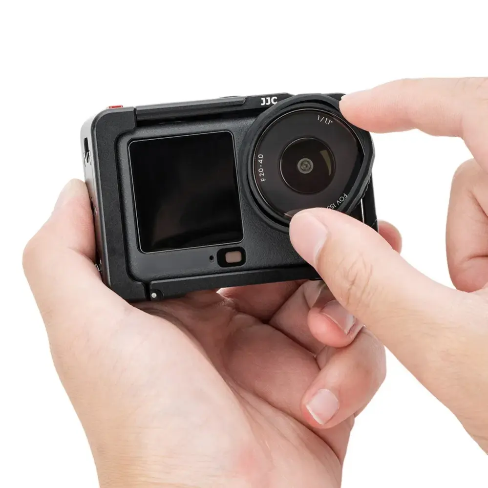 JJC objektivbeskyttelsesring i silikone og objektivdæksel til DJI Osmo Action 6