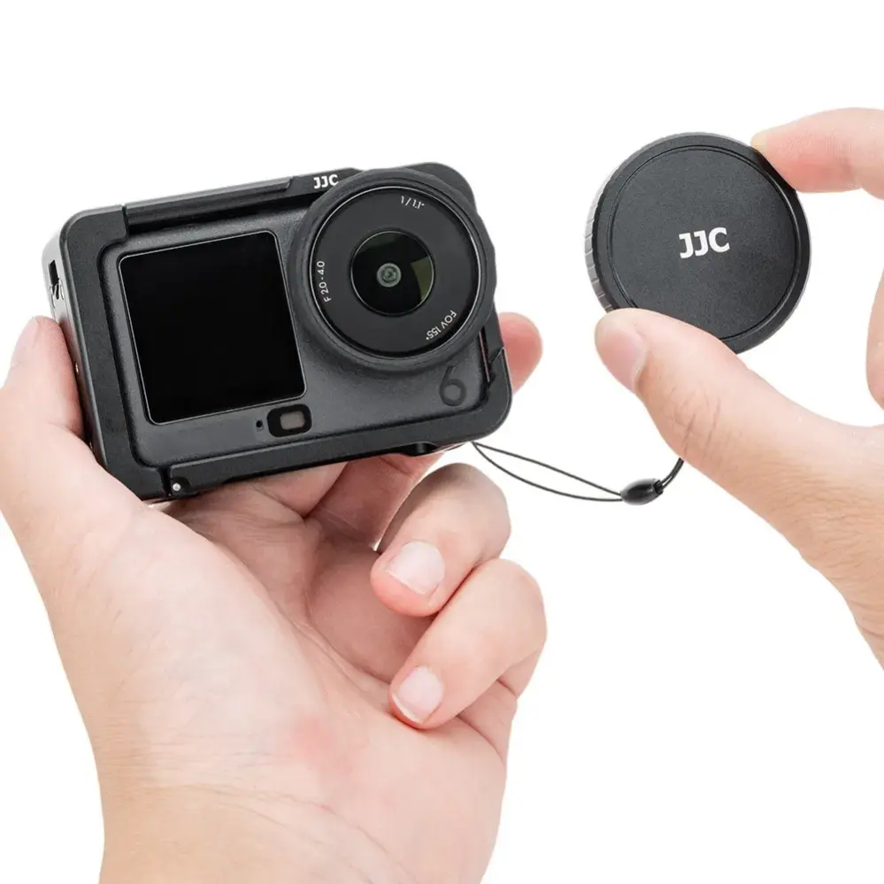 JJC objektivbeskyttelsesring i silikone og objektivdæksel til DJI Osmo Action 6