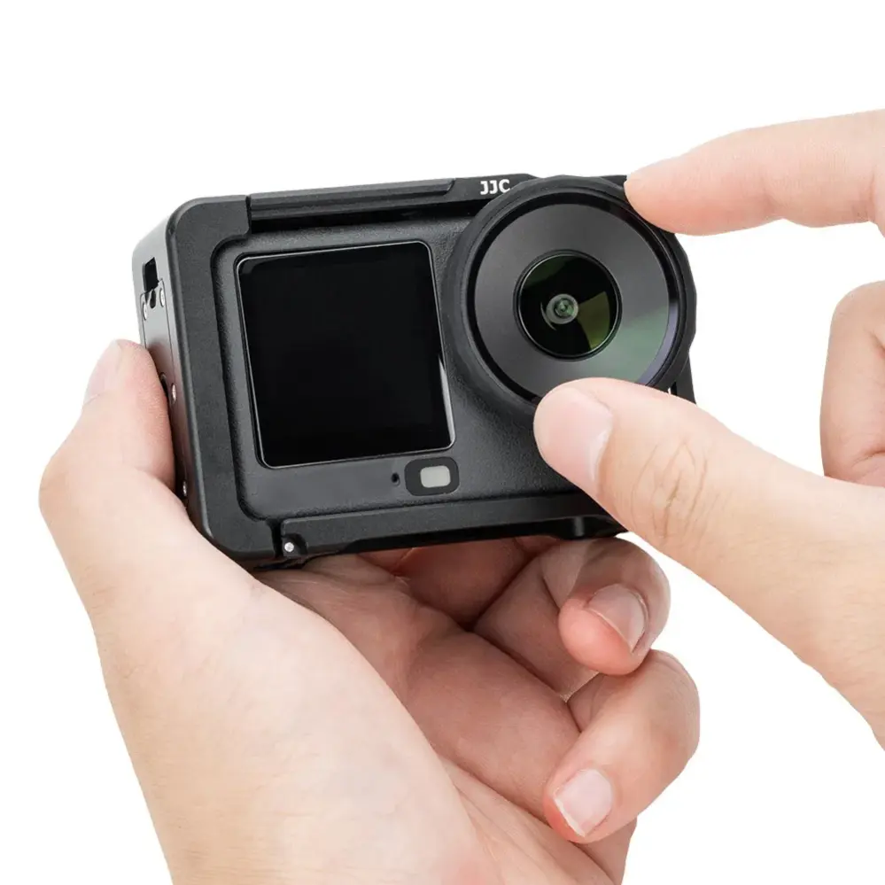JJC objektivbeskyttelsesring i silikone og objektivdæksel til DJI Osmo Action 6