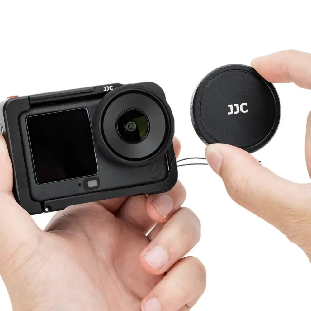 JJC objektivbeskyttelsesring i silikone og objektivdæksel til DJI Osmo Action 6