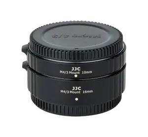 JJC AET-M43S(II) mellanringar 11mm & 16mm &ndash; elektronisk f&ouml;r Micro 4/3