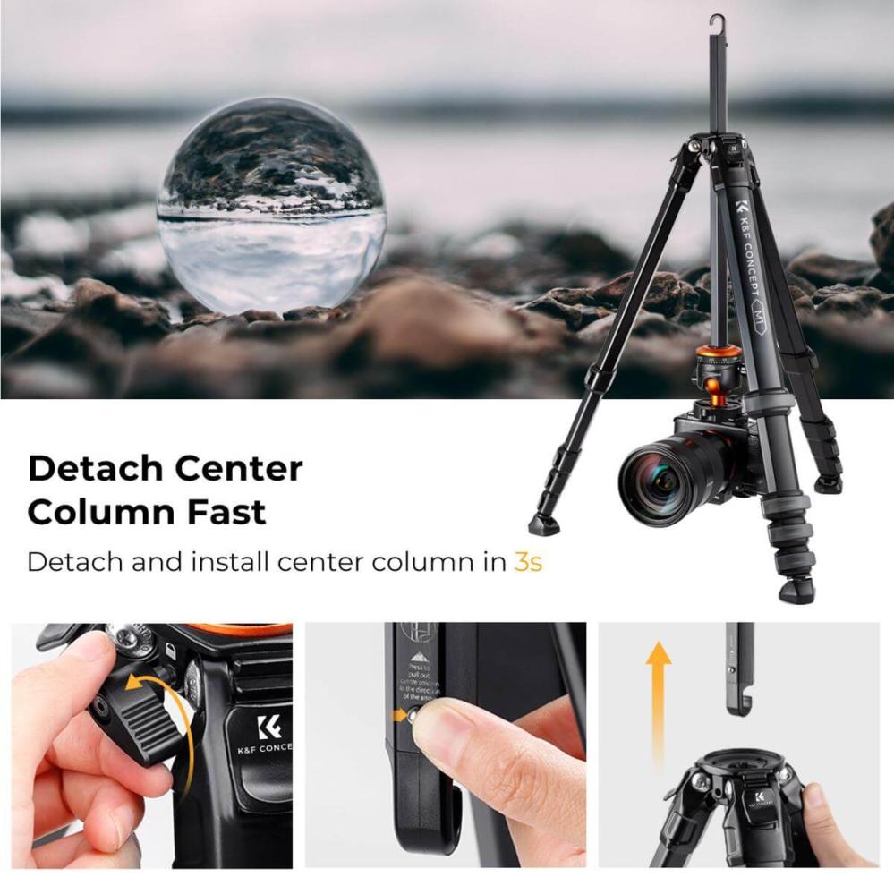 K&F Concept Kamerastativ med Panorama kulled 177cm 15kg