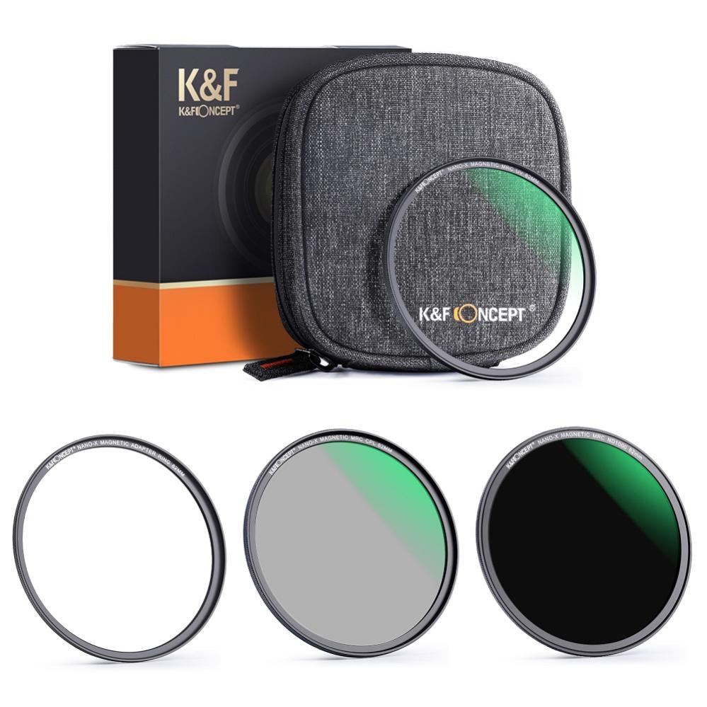 K&F Concept magnetisk filterpakke – ND1000, CPL, UV og taske